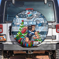 Blues Football Merry Christmas Spare Tire Cover Indigenous Australian Art