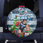 Blues Football Merry Christmas Spare Tire Cover Indigenous Australian Art