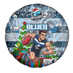 Blues Football Merry Christmas Spare Tire Cover Indigenous Australian Art