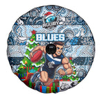 Blues Football Merry Christmas Spare Tire Cover Indigenous Australian Art