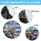 Blues Football Merry Christmas Spare Tire Cover Indigenous Australian Art