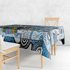 Blues Football Merry Christmas Tablecloth Indigenous Australian Art