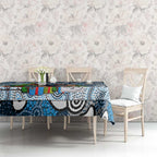 Blues Football Merry Christmas Tablecloth Indigenous Australian Art