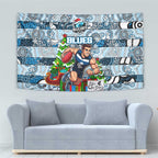 Blues Football Merry Christmas Tapestry Indigenous Australian Art