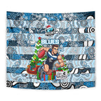 Blues Football Merry Christmas Tapestry Indigenous Australian Art