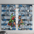 Blues Football Merry Christmas Window Curtain Indigenous Australian Art