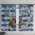 Blues Football Merry Christmas Window Curtain Indigenous Australian Art