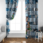 Blues Football Merry Christmas Window Curtain Indigenous Australian Art