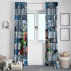 Blues Football Merry Christmas Window Curtain Indigenous Australian Art