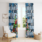 Blues Football Merry Christmas Window Curtain Indigenous Australian Art