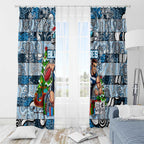 Blues Football Merry Christmas Window Curtain Indigenous Australian Art