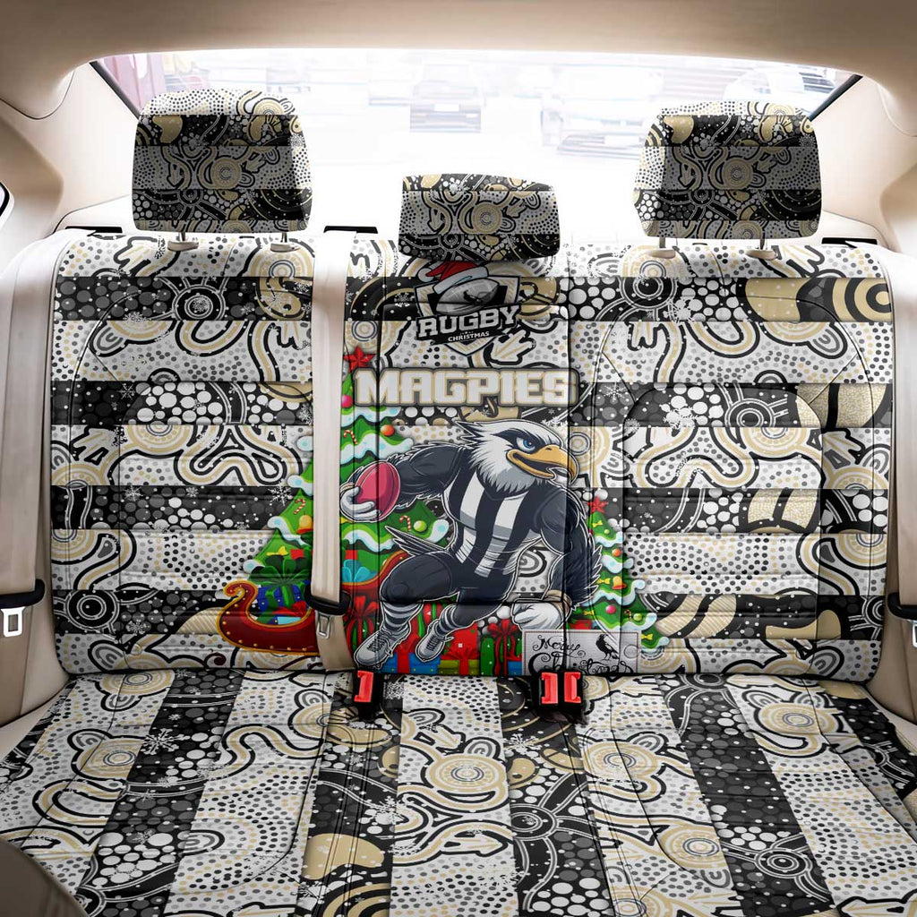 Magpies Football Merry Christmas Back Car Seat Cover Indigenous Australian Art