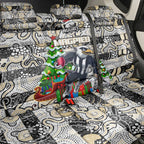 Magpies Football Merry Christmas Back Car Seat Cover Indigenous Australian Art