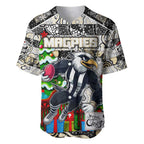 Custom Magpies Rugby Merry Christmas Baseball Jersey Indigenous Australian Art