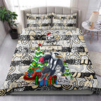 Magpies Football Merry Christmas Bedding Set Indigenous Australian Art