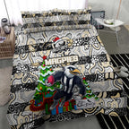 Magpies Football Merry Christmas Bedding Set Indigenous Australian Art