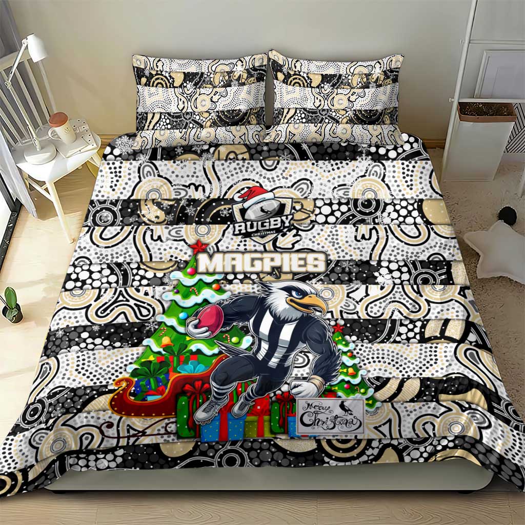 Magpies Football Merry Christmas Bedding Set Indigenous Australian Art