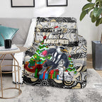 Magpies Football Merry Christmas Blanket Indigenous Australian Art