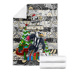 Magpies Football Merry Christmas Blanket Indigenous Australian Art
