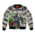 Custom Magpies Rugby Merry Christmas Bomber Jacket Indigenous Australian Art