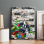 Magpies Football Merry Christmas Canvas Wall Art Indigenous Australian Art