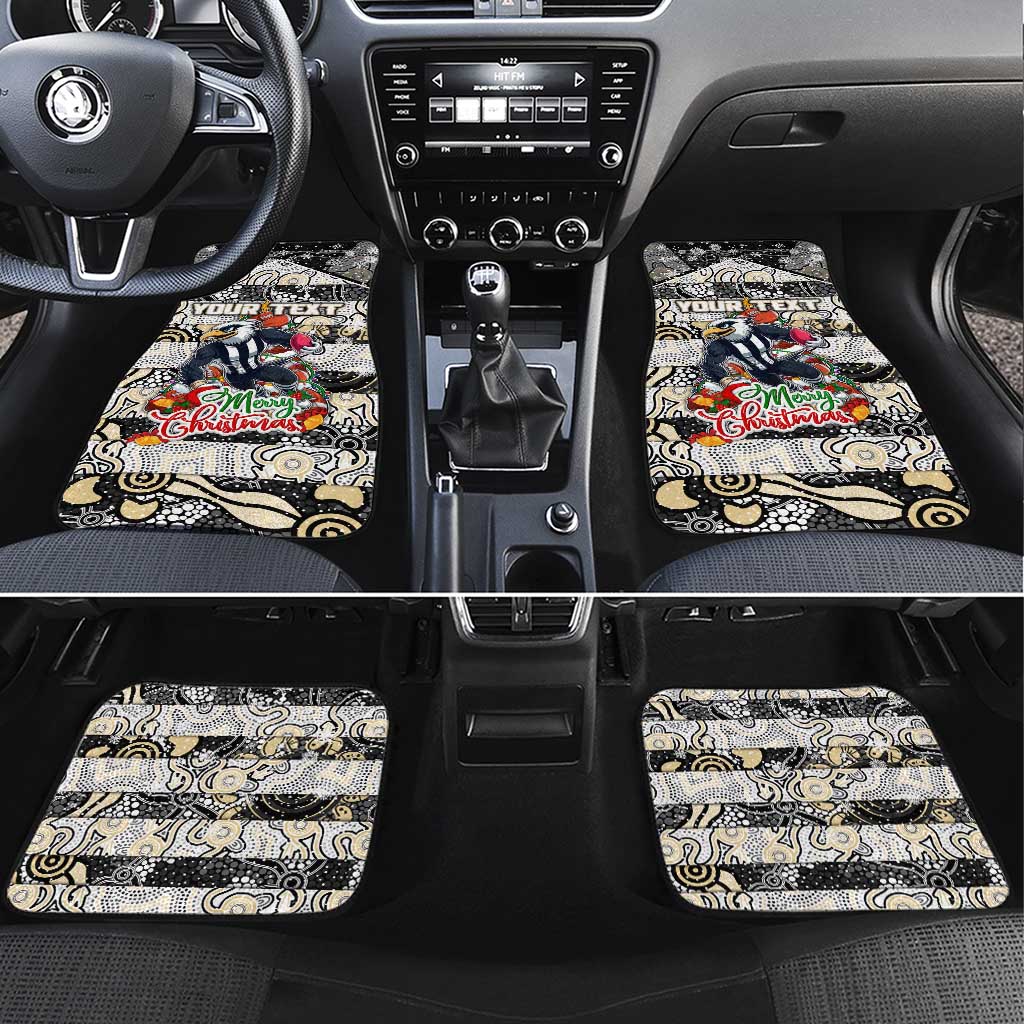 Magpies Football Merry Christmas Car Mats Indigenous Australian Art
