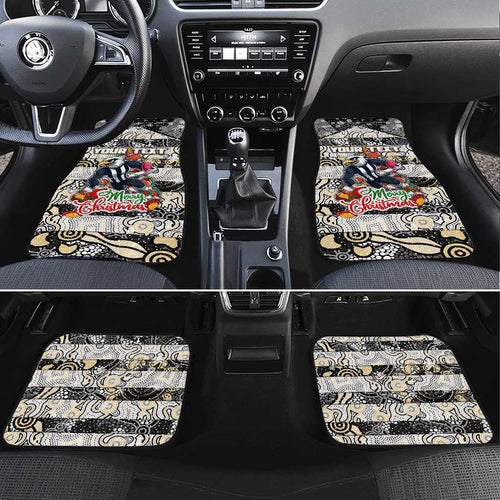 Magpies Football Merry Christmas Car Mats Indigenous Australian Art