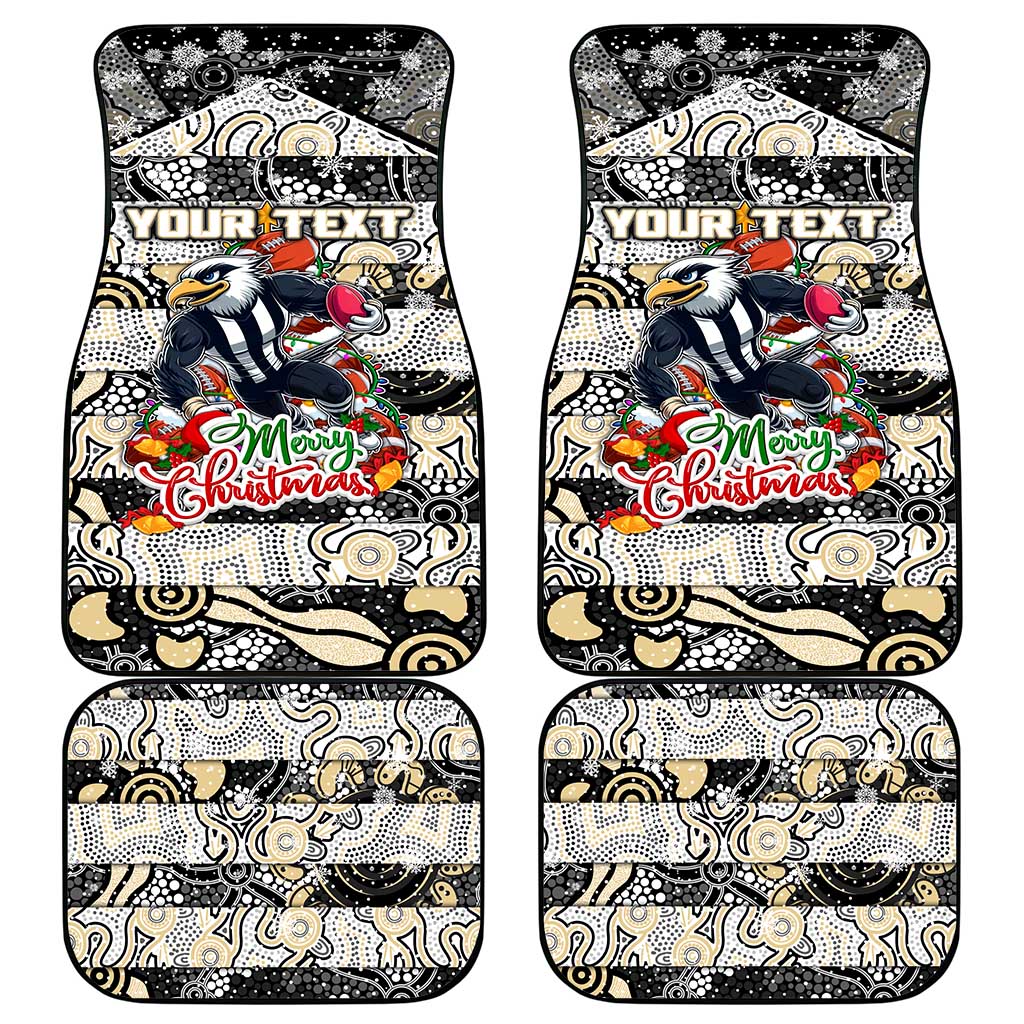 Magpies Football Merry Christmas Car Mats Indigenous Australian Art