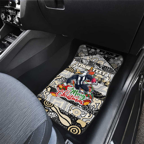 Magpies Football Merry Christmas Car Mats Indigenous Australian Art