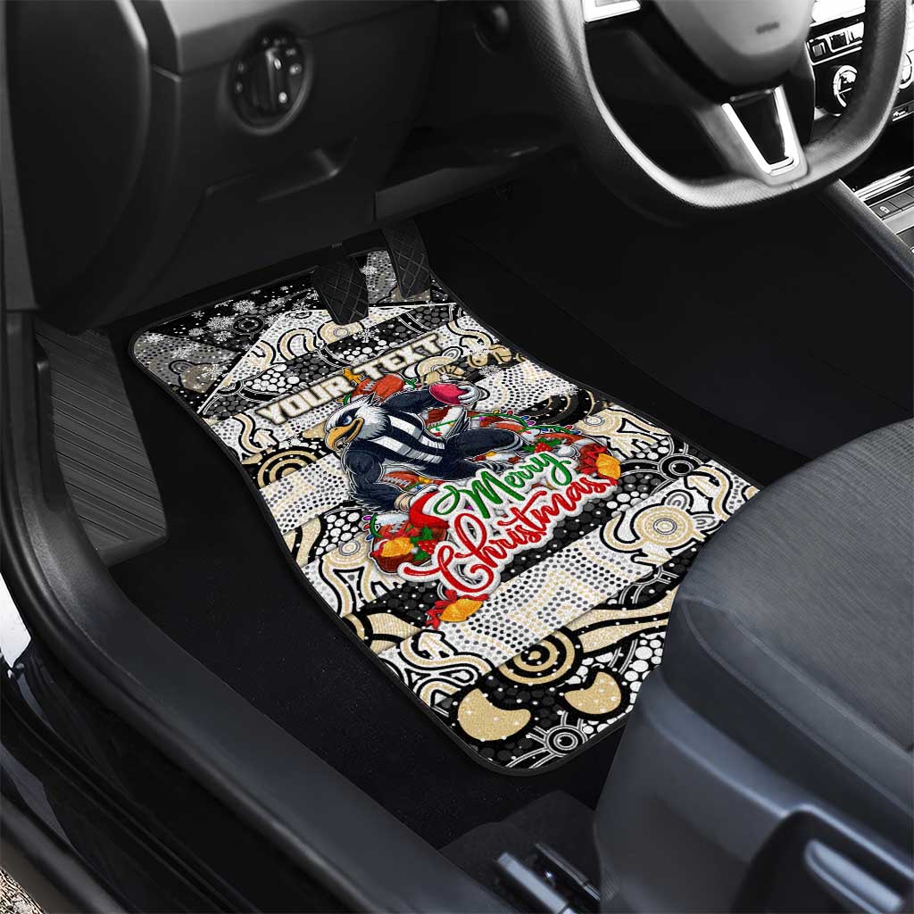 Magpies Football Merry Christmas Car Mats Indigenous Australian Art