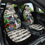Magpies Football Merry Christmas Car Seat Cover Indigenous Australian Art