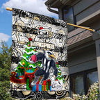 Magpies Football Merry Christmas Garden Flag Indigenous Australian Art