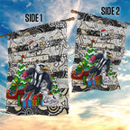Magpies Football Merry Christmas Garden Flag Indigenous Australian Art