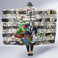 Magpies Football Merry Christmas Hooded Blanket Indigenous Australian Art