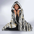 Magpies Football Merry Christmas Hooded Blanket Indigenous Australian Art