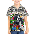Custom Magpies Rugby Merry Christmas Kid Hawaiian Shirt Indigenous Australian Art