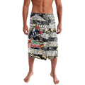 Custom Magpies Rugby Merry Christmas Lavalava Indigenous Australian Art