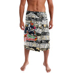 Custom Magpies Rugby Merry Christmas Lavalava Indigenous Australian Art
