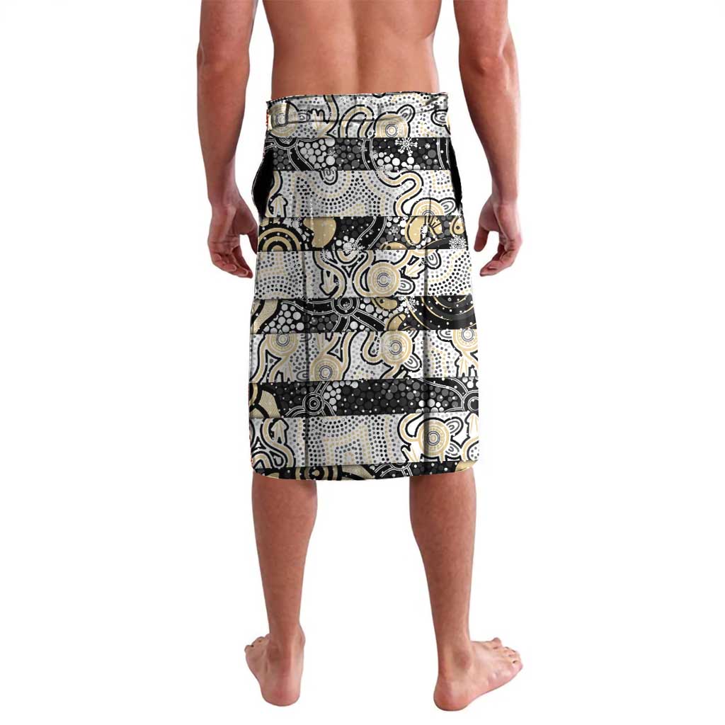 Custom Magpies Rugby Merry Christmas Lavalava Indigenous Australian Art