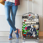 Magpies Football Merry Christmas Luggage Cover Indigenous Australian Art