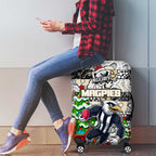 Magpies Football Merry Christmas Luggage Cover Indigenous Australian Art