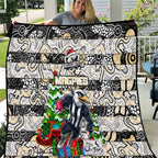 Magpies Football Merry Christmas Quilt Indigenous Australian Art