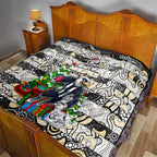 Magpies Football Merry Christmas Quilt Indigenous Australian Art