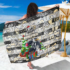 Magpies Football Merry Christmas Sarong Indigenous Australian Art