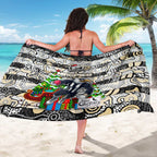 Magpies Football Merry Christmas Sarong Indigenous Australian Art