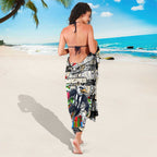 Magpies Football Merry Christmas Sarong Indigenous Australian Art