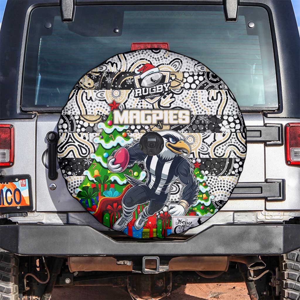 Magpies Football Merry Christmas Spare Tire Cover Indigenous Australian Art