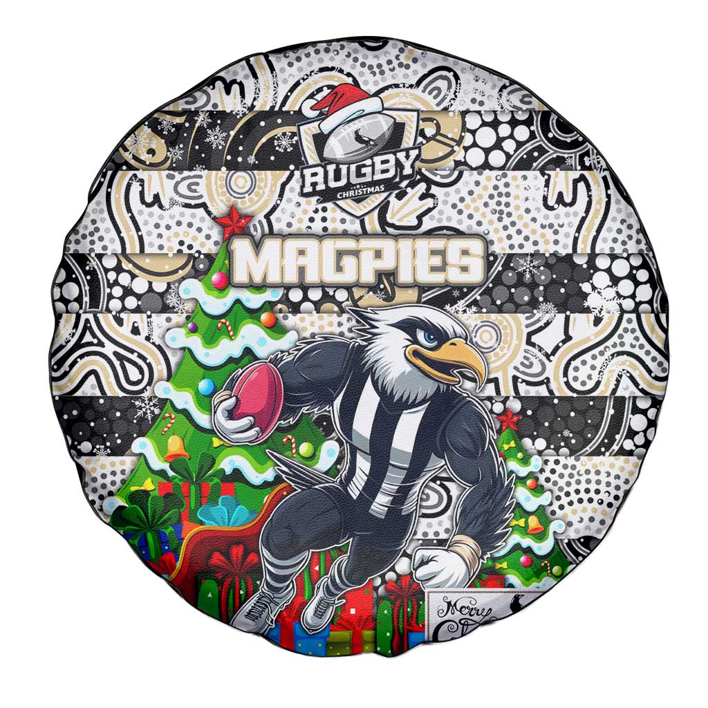 Magpies Football Merry Christmas Spare Tire Cover Indigenous Australian Art
