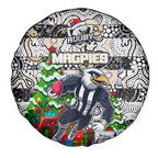 Magpies Football Merry Christmas Spare Tire Cover Indigenous Australian Art