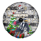 Magpies Football Merry Christmas Spare Tire Cover Indigenous Australian Art